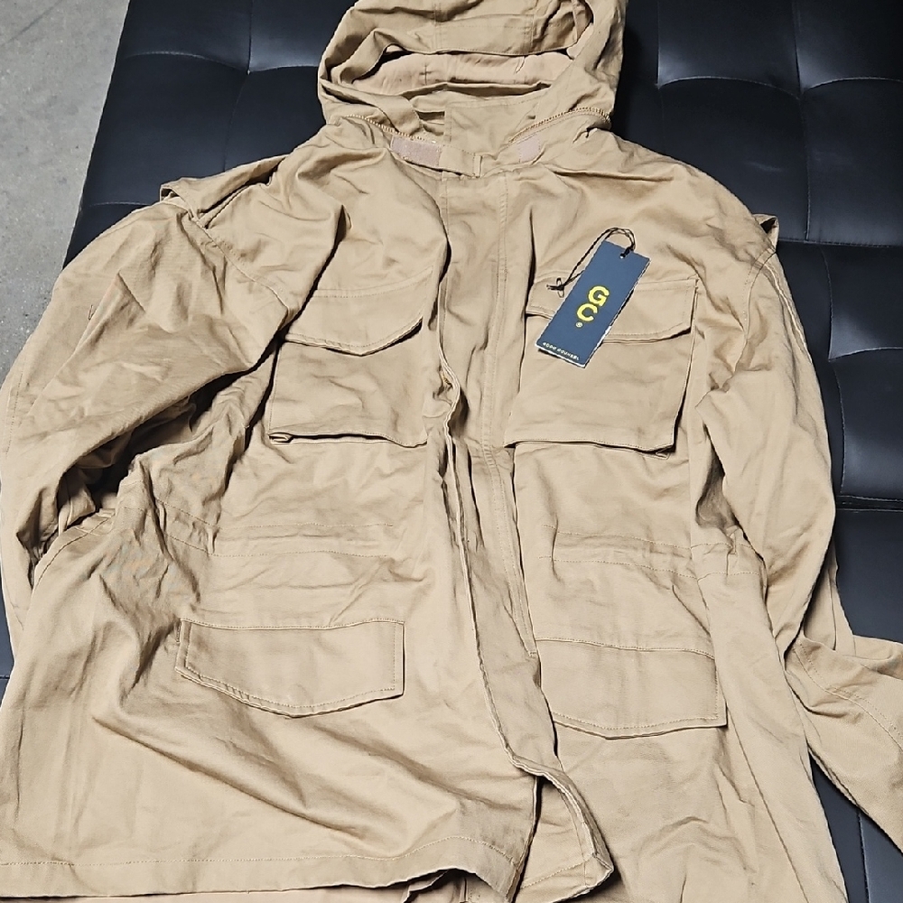 Men's Tan Hooded m-65 jacket